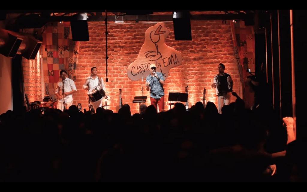 Canto da Ema. Show musical com público animado.