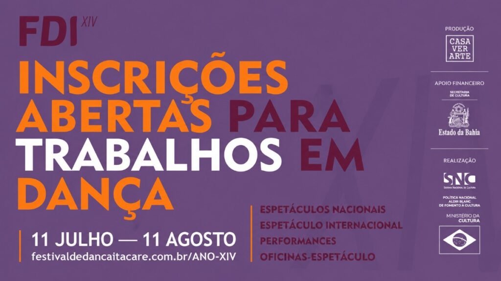 Busca Dança card de inscrições do Festival de Dança Itacaré 2026