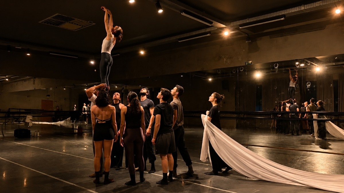 L'Existence - Lídia Baís durante ensaio de dança contemporânea em Campo Grande